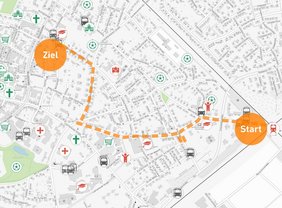 Diese Karte zeigt den Routenverlauf der Tour in Dülmen-Mitte