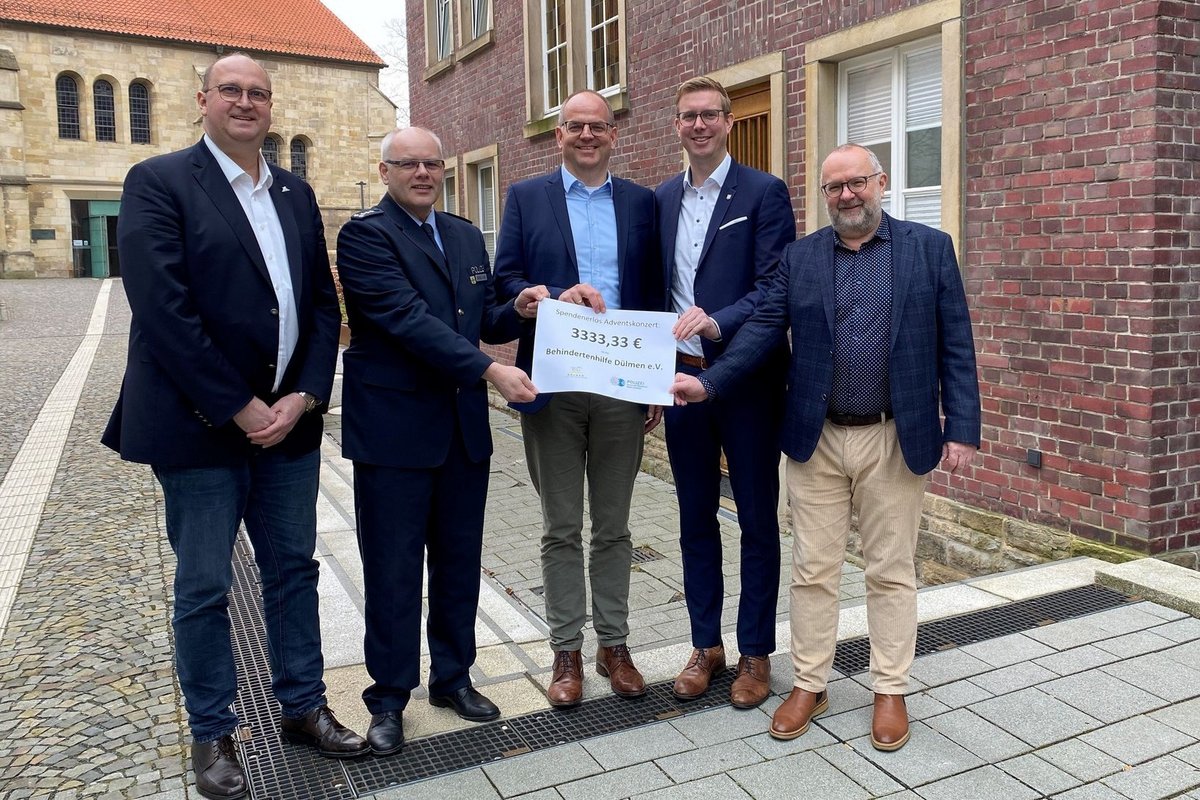 Konzerterlös: 3333,33 Euro für Behindertenhilfe Dülmen e.V.