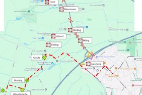 Diese Grafik zeigt die Haltestellen, die entfallen oder geändert werden. 