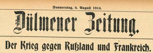 Dülmener Zeitung, 6. August 1914