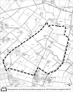 Übersichtsplan zum Windvorranggebiet