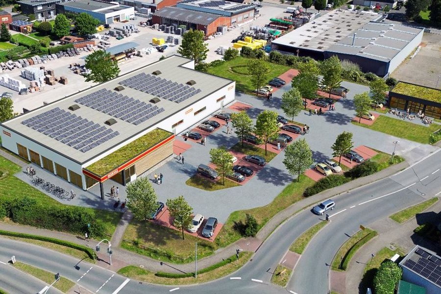 Diese Grafik zeigt einen ersten Entwurf für das Norma-Gelände.