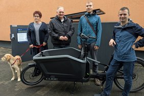 E-Lastenrad-Station in Buldern Dieses Foto zeigt die neue E-Lastenrad-Station in Buldern