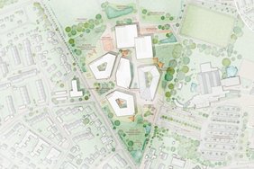 "Campus mit Herz" Diese Grafik zeigt den Siegerentwurf "Campus mit Herz"