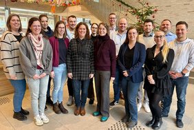 Nachwuchskräfte aus dem Führungsprogramm Dieses Foto zeigt Nachwuchskräfte aus dem Führungsprogramm gemeinsam mit Bürgermeister Carsten Hövekamp und Frederic Temme vom Personalrat