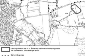 Das Bild zeigt eine Karte des Plangebiets.