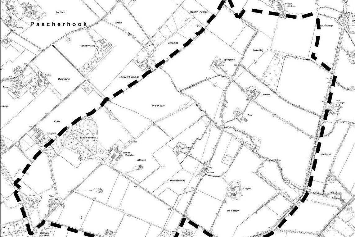 Diese Karte zeigt den Geltungsbereich des alten Bebauungsplans.