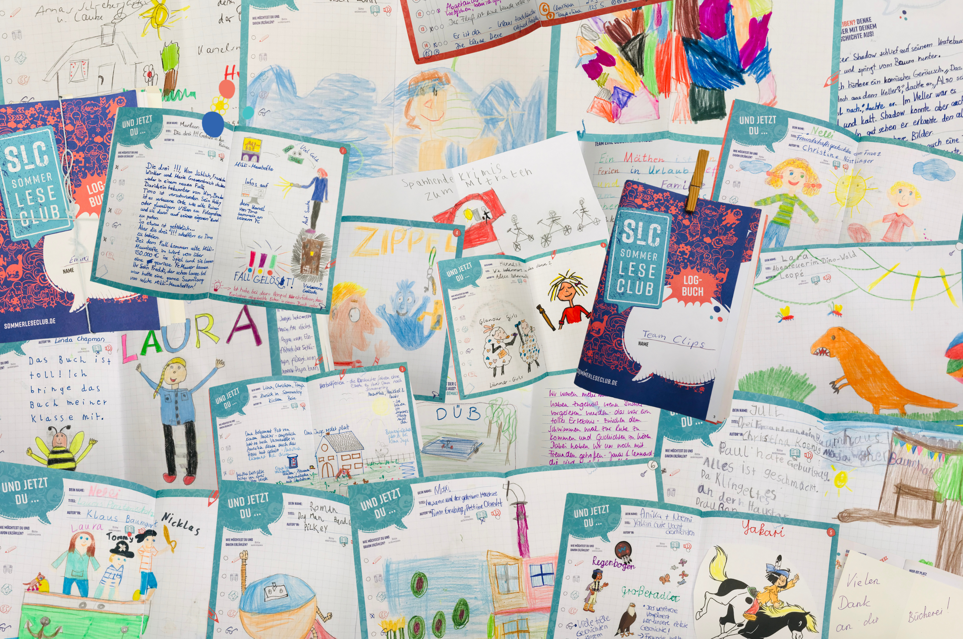 Collage von SLC-Logbüchern
